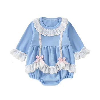 Otroška Oblačila Jeseni Nov Baby Baby Onesies Palace Slog Romper Princess Style Newborn Baby Romper+Hat0-2Y