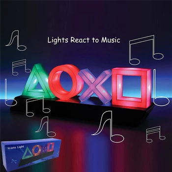 Za PS4/PS5 Igre Pribor Ikono Lučka za Prijavo Zvočne Nadzor Dekorativne Svetilke Pisane Luči Igra Lampstand LED Luči
