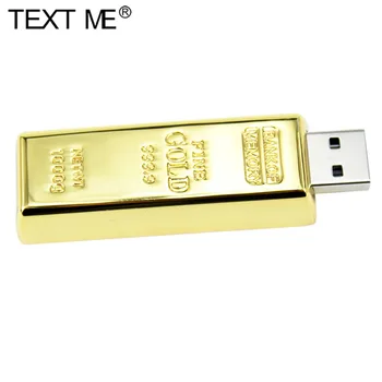 USB Flash Disk 128GB Najnovejše Kovin, plemenitih kovin Zlata palica USB 2.0 Flash Disk 256GB Cle USB ključ 8GB 16GB 32GB 64GB Pendrive