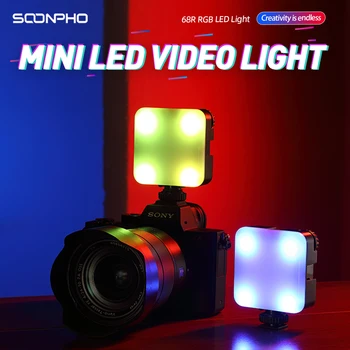 SOONPHO 68R LED Video Luč Fotografija Studio Lučka sveti Lučka Kamere Video Konference svetlobe Soft Difuzor RGB Fill Light