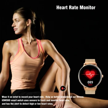 IOWODO X2 Pametno Gledati Ženske Srčni utrip Spanja Monitor Fitnes Tracker 30 Dni Baterije Smartwatch Za Android IOS