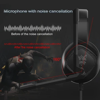 ONIKUMA K19 3.5 MM Jack Stereo Gaming Slušalke Igra Slušalke Najboljši Bas Slušalke Z Mikrofonom RGB LED Luči in Gaming Miška Miši