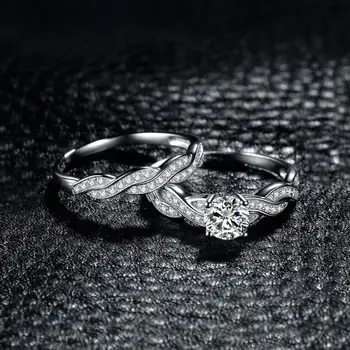 JPalace Infinity Zaročni Prstan iz 925 Sterling Silver Obroči za Ženske Obletnico Poročni Prstani, Poročni Komplet Srebrna 925 Nakit