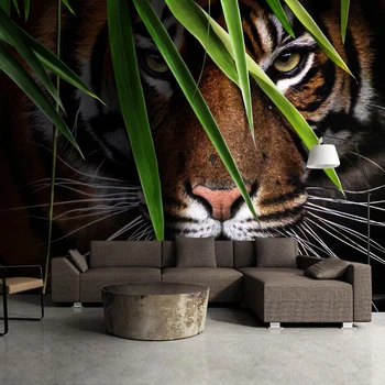 Po meri 3D Fotografije za Ozadje Tiger Plakat Stensko Slikarstvo Dnevna Soba Vhod Spalnica v Ozadju Stene Art Živalskih Zidana Stena Pokrivna