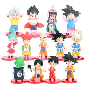 DBZ Sina Dostopi Vegeta Bulma Upa figuric Kulilin Pan Piccolo Chichi Anime Figurice Otroci Igrače za Otroke 13pcs/set