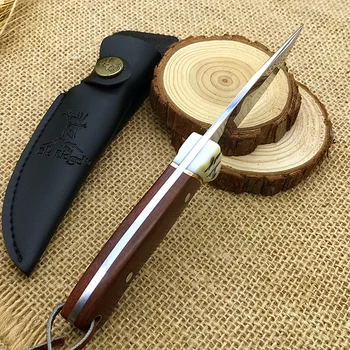 440 nerjaveče jeklo lovski nož fiksno rezilo Ribji File, noži za kampiranje preživetje orodje džungle Reševanje leseni ročaj brezplačna dostava