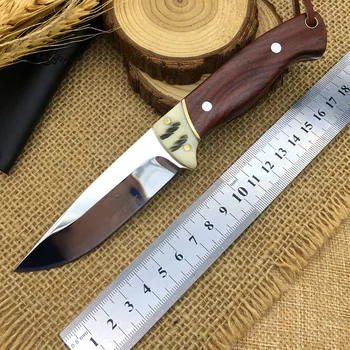 440 nerjaveče jeklo lovski nož fiksno rezilo Ribji File, noži za kampiranje preživetje orodje džungle Reševanje leseni ročaj brezplačna dostava