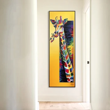 Barvne Žirafa Platno Plakat Minimalistične Umetnosti Platno Slikarstvo Živali Steni Sliko Natisniti Sodobnih Otrok, Ki Živijo Soba Dekoracijo