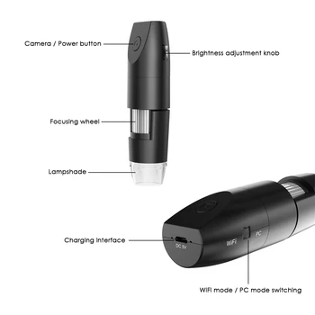 SOONHUA in mobilnih Brezžičnih WiFi Digitalni USB Mikroskop 1080P Prenosni Mikroskop Z 8 LED Luči 50X-1000X Nastavljiv