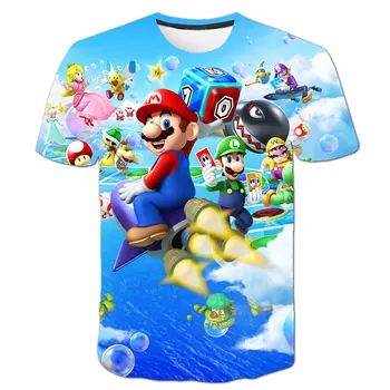 2020 poletje Mario fantje oblačila, Nove Harajuku slogu Klasične igre Mario Bros 3D tiskanje majice hip hop otroci oblačila Ulica T-shirt