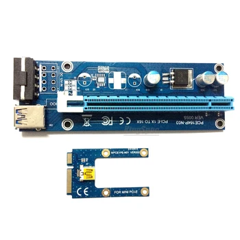 Mini pci-e pci express kartico riser 1x do 16x USB 3.0 Podatkovni Kabel SATA da 4Pin IDE Molex Napajanje za BTC Rudar Pralni riser