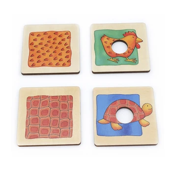 48PCS Živalskega Krzna Pattern Matching Odbor Puzzle Montessori v Zgodnjem Otroštvu starši-otrok, Interaktivne Igre Izobraževalne Igrače