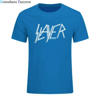 Moške Kratke Rokav Priložnostne Vrhovi Tees T-Shirt O Vratu Bombaž Mens T Shirt Slayer Rock Glasbe Poletje Nova Moda Vrhovi Natisniti tee