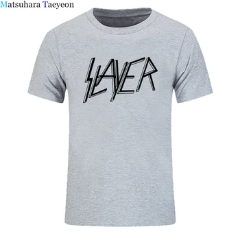 Moške Kratke Rokav Priložnostne Vrhovi Tees T-Shirt O Vratu Bombaž Mens T Shirt Slayer Rock Glasbe Poletje Nova Moda Vrhovi Natisniti tee
