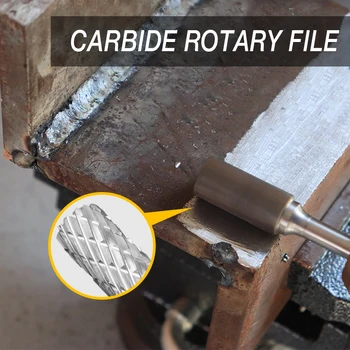 6 mm Kolenom Kovinski Risanje Rezkanje Rezalnik Volframov Karbid Rotacijski Burr CNC Graviranje Bitov Brusni Diamond Brušenje, Poliranje Kovin