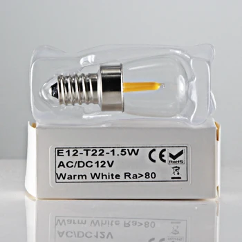 Lampada led žarnica mini E12 1.5 W 12V 110v 220v žarnice z žarilno nitko, T22 majhno varčevanje z energijo doma sveča hladilnik osvetlitev