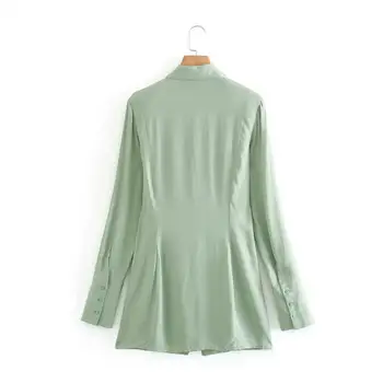 Dolg rokav shirt obleko ženske znižuj ovratnik jeseni elegantno delo urada lady mini obleka gumb shirt obleko gor