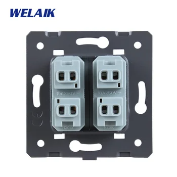 WELAIK EU-Standard 2-luknjo multi-funkcijo vtičnico-DIY Deli-električno Vtičnico-delov-Brez Stekla-Plošča A82TSW/B