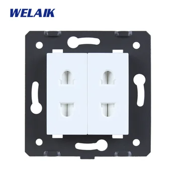 WELAIK EU-Standard 2-luknjo multi-funkcijo vtičnico-DIY Deli-električno Vtičnico-delov-Brez Stekla-Plošča A82TSW/B