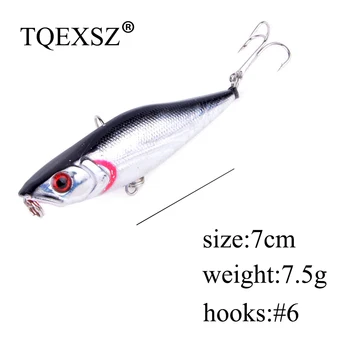 Topwater Popper Fishing Lure 70 mm za 7,5 g Crankbaits Isca Umetne Trdi Bai Wobblers pesca 3D oči