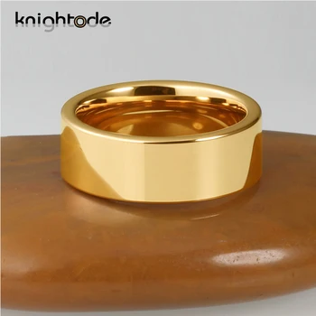 8 mm Volfram Poročni prstan Rose zlato in Zlato Barvo Klasičnih Obroči Moški Ženske Zaročni Prstan Ravno Band Poliranje Brezplačno Graviranje