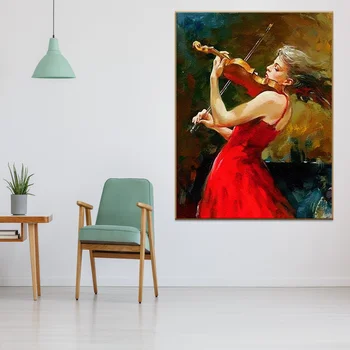DIY Slike, ki Jih Številk Glasbene Sanje Violino In Kitaro Sliko Kolorit Z Številke Na Platno Dekoracijo Za Dom Edinstveno Darilo