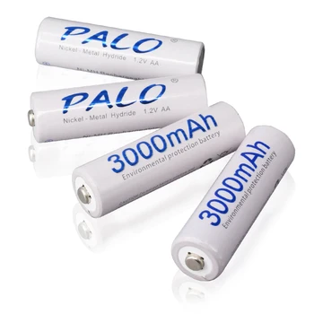 PALO 8pcs AA 2A 3000mAh NI-MH baterij NIMH BATERIJE MH baterija za polnjenje z visoko zmogljivostjo trenutni + inteligentni USB hitro polnjenje LCD-polnilnik
