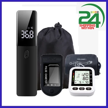 Zapestje Digitalni Krvni Tlak Monitor Sphygmomanometer Prst Impulz Oximeter brezkontaktno IR Termometer Home Health Monitor Set