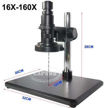 16X - 160X 5.0 MP FHD USB Mikroskop Zoom (povečava C-mount Objektiv + Metal Težko Stati tako Dolgo, Delovna Razdalja