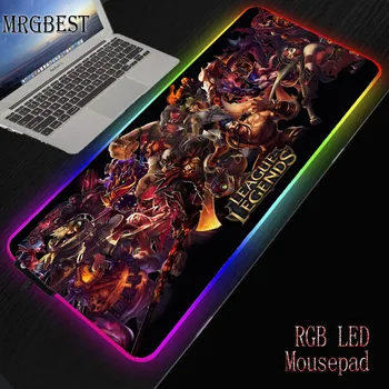 MRG Kul League of Legends Urad Miši Igralec Mehko Gaming Mouse Pad RGB Velike Lockedge Mousepad LED Osvetlitev, USB