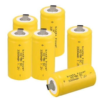 Anmas Moč 1-6pcs Rumene Barve 1,2 V 3300mAh SC NI-MH Baterija za ponovno Polnjenje NI-MH Sub C Polnilna Baterija Cell