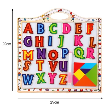 Otrok magnetni risalno desko digitalni pismo, magnetne nalepke, pisanje grafitov igrače, lesene visi tabla darila za otrok