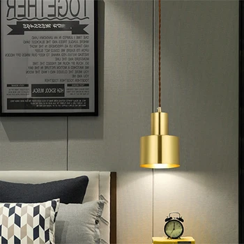 Nordijsko Zlato bron obesek svetlobe postmoderni minimalističen lučka luč obesek svetilke starinsko lučka sveti kovinski kabel obesek razsvetljave