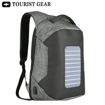 Plecak Solar Powered Oblikovalec bagpack moških mochila usb polnjenje anti theft nahrbtnik Potovanja 15.6