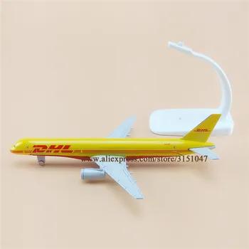 16 cm Zraka, Rumena DHL Boeing 757 B757 Airlines Letalo Model Zlitine Kovin, Diecast Model za Letenje Zrakoplovov w Kolesa Airways Darilo