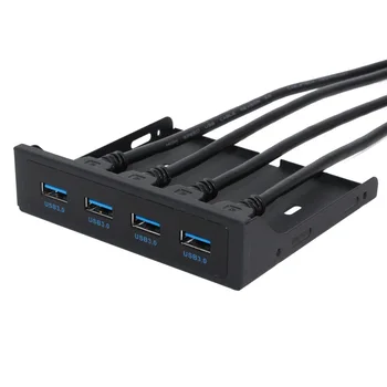 XT-XINTE 4 Ports USB 3.0 Sprednji Plošči USB3.0 Hub Razdelilnik Notranji Combo Adapter Bracket za Namizni 3,5-Palčni Disketni Bay