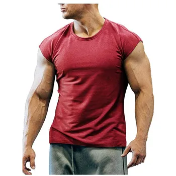 Barva bombaž brez rokavov košarka šport za moške fitnes svoboden top brez rokavov T-shirt XL S-4XL