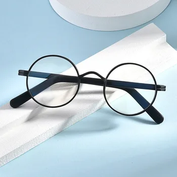 Ročno izdelana blagovno Znamko Design Titana Acetat Očala Moških Retro Krog Krog Očal Okvir Ženske Optični Recept za Očala