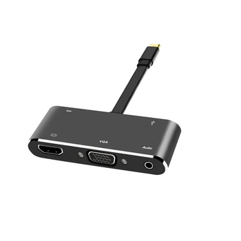 USB Tip C USB-C HDMI 4K USB 3.0, Audio, VGA HUB Strele 3 Adapter Za Samsung Opomba 8 S8 S9 S10 S4 Huawei mate10 V20 mate2