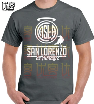 Klub Atletico San Lorenzo de Almagro Argentina Camiseta Moški majica s kratkimi rokavi Tees Vrhovi San Lorenzo klub T-Shirt vrana svetniki tornado (130)