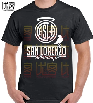 Klub Atletico San Lorenzo de Almagro Argentina Camiseta Moški majica s kratkimi rokavi Tees Vrhovi San Lorenzo klub T-Shirt vrana svetniki tornado (130)