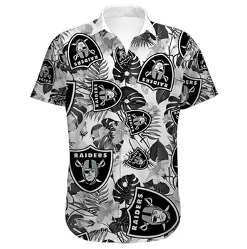 ZDA Velikost Moških Oakland Hawaiian Majica Svoboden Raiders Poletje Priložnostne Digitalni Tisk Quick Dry Dihanje Havajih Plaži Cvetlični majica