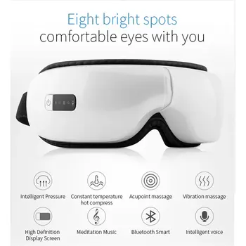 Smart Vibracije Oči Massager Električni Bluetooth Za Nego Oči Sprostitev Instrument Vroče Stiskanje Terapija Masaža Očala