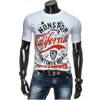 T-Shirt Mens Moda za Moške Barvno Tiskanje Majica Kratek Rokav, Majica s kratkimi rokavi Moški Vitek Moški T-Shirt Tiskanje Tshirt XXL YT012