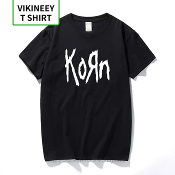 Brezplačna Dostava mens t srajce moda kratek rokav Korn Rock band Črko T Majica Bombaž High Street Tee Srajce Plus Velikost