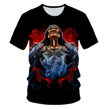 2020 Poletnih Vrh Homme Hipster Pop Majica 3D Tiskanih majica s kratkimi rokavi Moški Oblačila Lobanje Motocikel Tshirt Black Terorizma