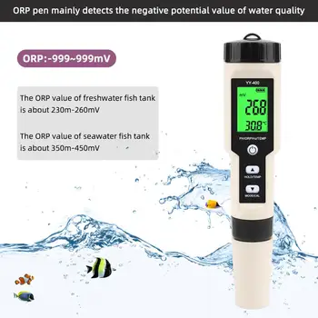 Yieryi 4 v 1 YY-400 PH/ORP/H2&DIA meter digitalni vodikov ion koncentracija tester za akvarij, bazen, pitne vode