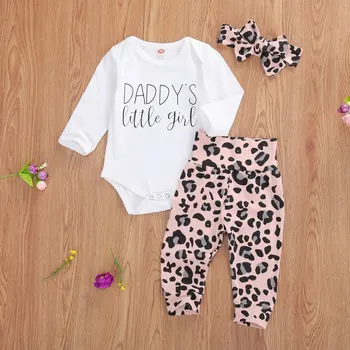 Ma&Baby 0-24M Leopard Novorojenega Dojenčka Baby Dekle Oblačila, ki Očka Deklica Romper + Hlače Glavo Lepe Jeseni Obleke