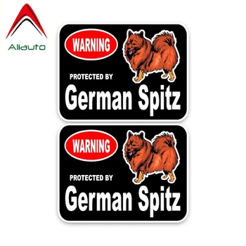 Aliauto 2 X Osebnost Opozorilo Avto Nalepke nemškega Spitz Pes čuvaj Reflektivni Lnterest Kritje Nič Nalepke PVC,15 cm*11 cm
