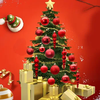 52pcs Božični Okraski, Kroglice, Set, Drevo Top Zvezde Snežinka Shatterproof Xmas Tree Obesek Dekorativni Baubles